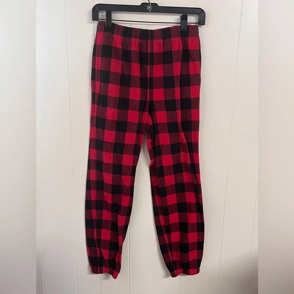 GAP Teen Buffalo Plaid Fleece Pajama Set 14/16